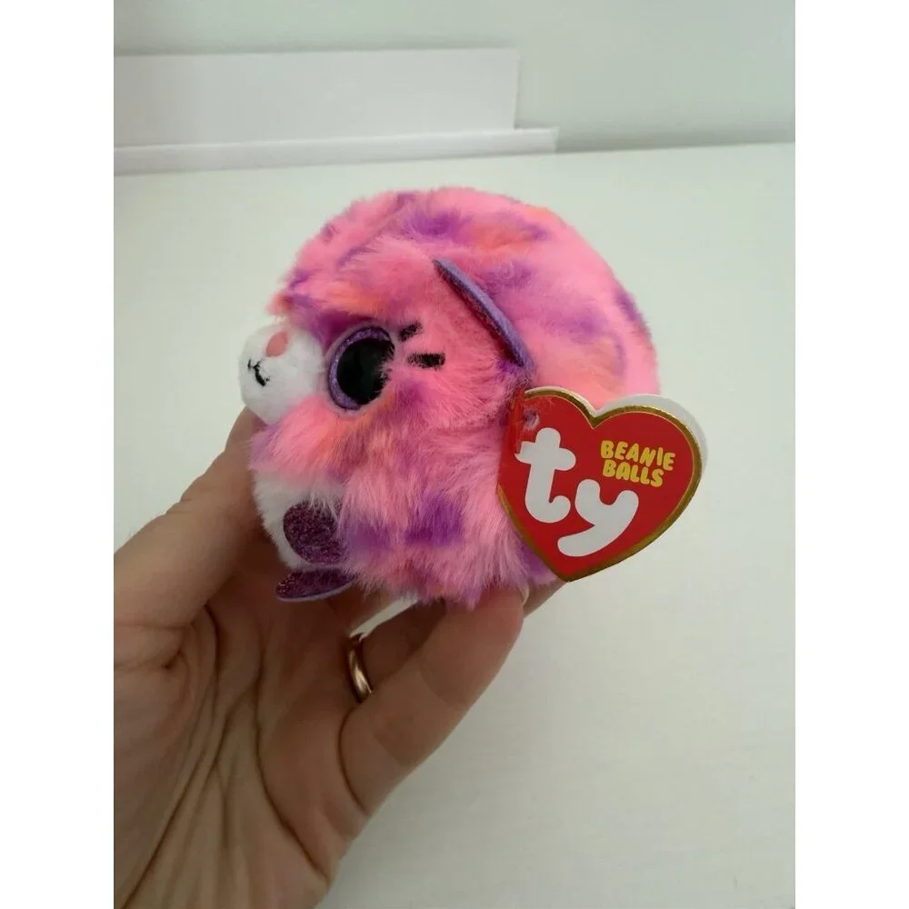 Ty Puffies (Beanie Balls) Plush - TOPAZ the Pink Leopard 2023 New